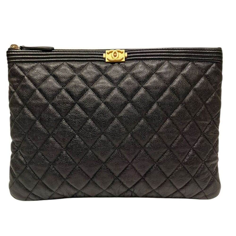 Chanel Boy Chanel Caviar Skin Clutch Bag